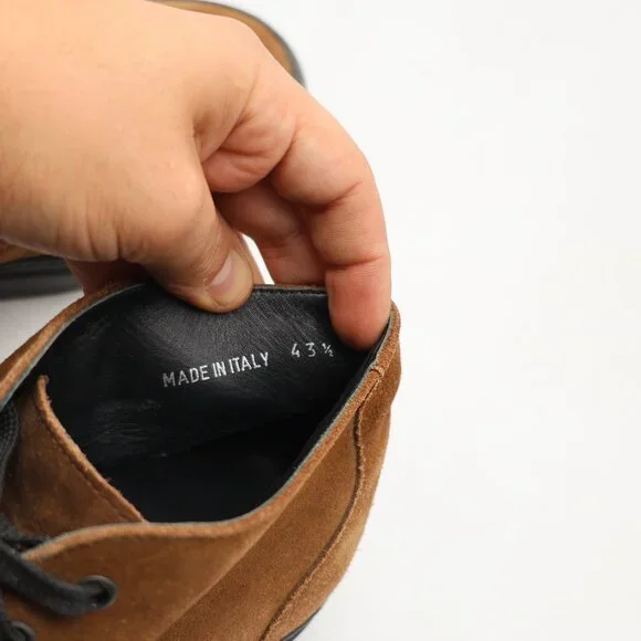 Harrys of London Mid Top Brown Suede Leather Men's EU 43.5 Casual Shoes Italy - Picture 3 of 11